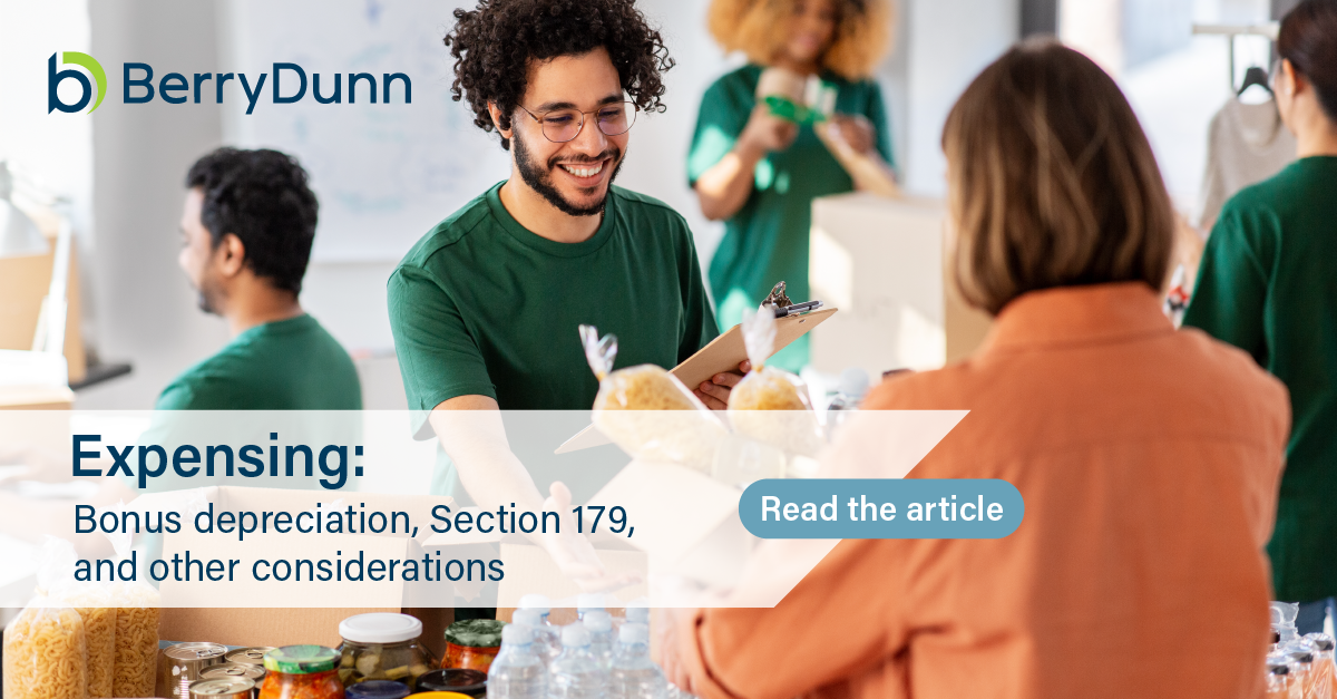 Bonus depreciation, Section 179, and other considerations BerryDunn