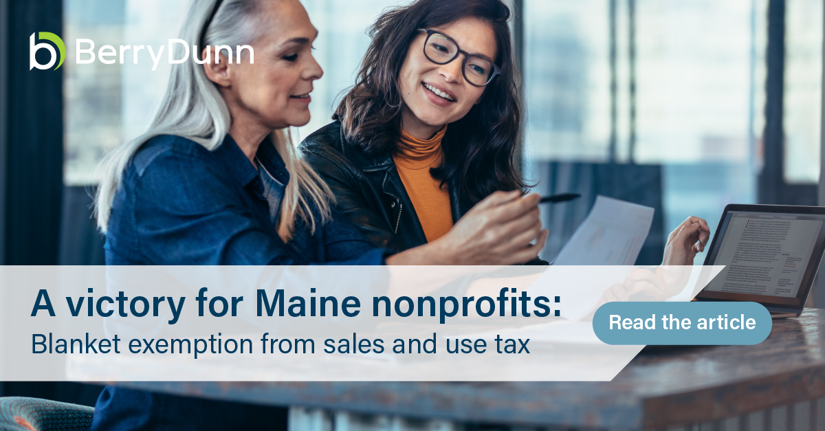 Good news for Maine nonprofits | BerryDunn
